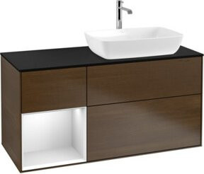 V&B Waschtischunterschrank Finion mit Wandbeleuchtung in Weiß lackiert, Breite: 120 cm, Tiefe: 50,1 cm, Höhe: 50,1 cm - Bild 1