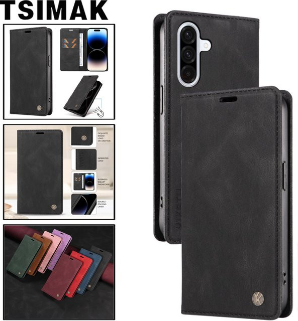Leder-Flip-Wallet Handyhülle für Samsung Galaxy A-Serie in Braun - Bild 1