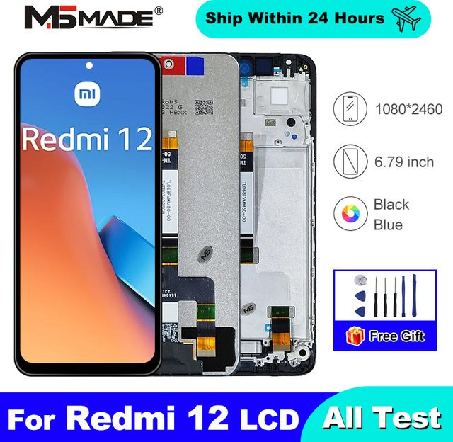 Xiaomi Redmi 12 LCD Touch Panel Screen Digitizer mit 6.79 IPS Display in Schwarz - Bild 1