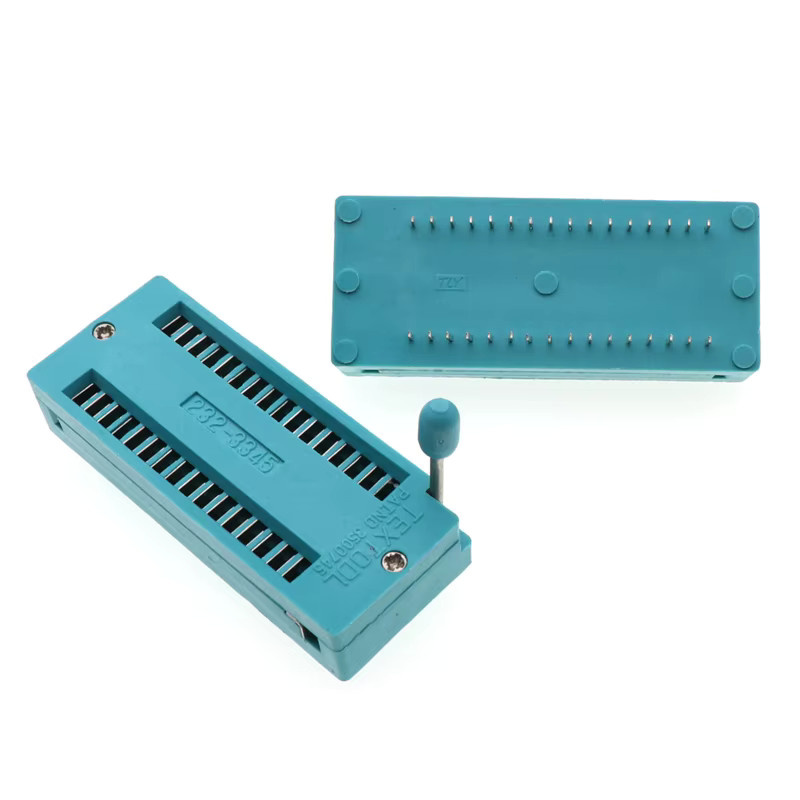 Universal ZIF IC Sockel DIP Test Sockel in Grün mit 2,54 mm Raster für 14 bis 40 Pins - Bild 2