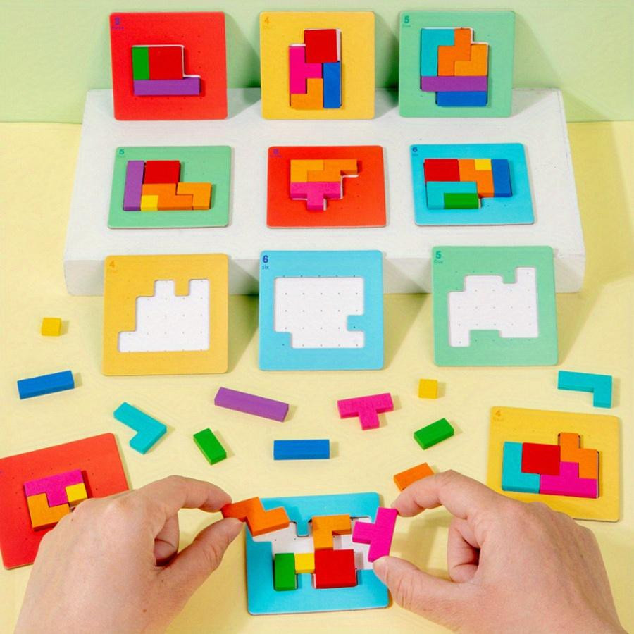 Yiran toy Buntes Puzzle-Spiel Gehirnjogger Holz 2 Spieler 3-6 Jahre - Bild 2