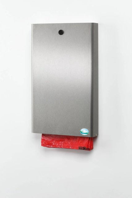 PROREGAL Hundekotbeutelspender aus Edelstahl für 200 Beutel zur Wand- oder Rohrmontage, Farbe: Silber, H x B x T: 43 x 26,5 x 6 cm - Bild 1