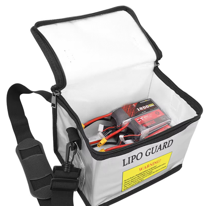 Creapart Lipo-Akku-Sicherheitstasche, feuerfeste und explosionsgeschützte Aufbewahrungstasche für RC-Drohnenbatterien, H x B x T: 165 x 145 x 215 mm - Bild 3