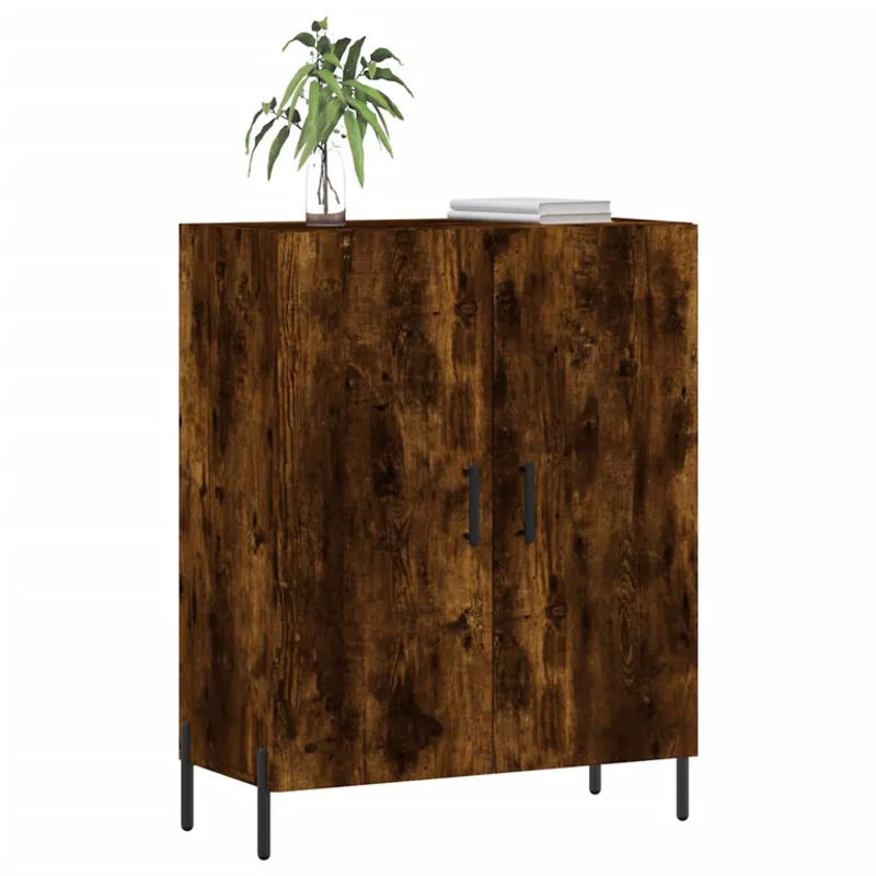 Vidaxl Schrank in Geräuchertem Eichen-Design mit Scharniertüren, Farbe: Braun, B/T/H: 69,5 x 34 x 90 cm - Bild 4