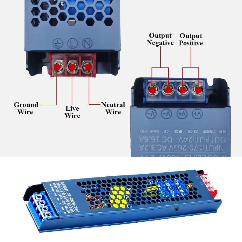 AEVYVKV DC-Netzteil Transformator für LED-Streifen und LED-Treiber, AC 220V zu DC 12V oder 24V, 60W - Bild 4