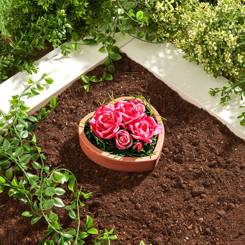 Floraleres Gesteck Rosenherz von viva domo in Rosa und Mehrfarbig zur Wandmontage - Bild 2