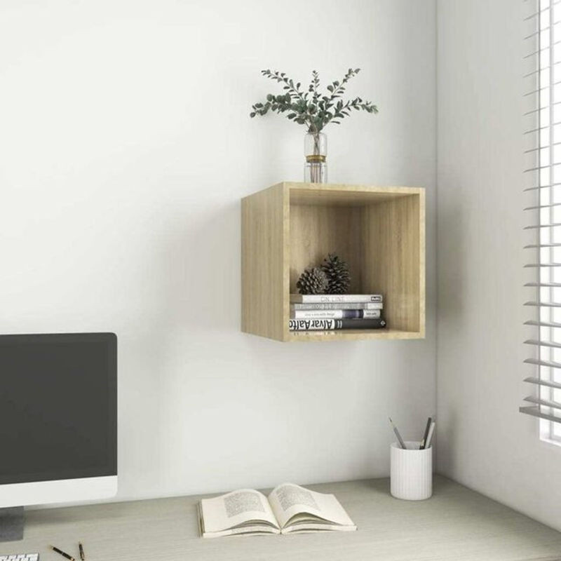 Wandschrank Vidaxl Sonoma-Eiche Braun aus Holzwerkstoff B/T/H: 37 x 37 x 37 cm - Bild 1