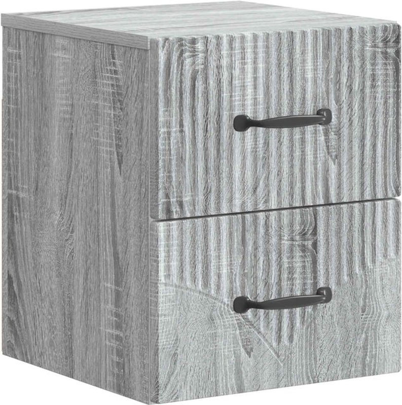 Wandmontierter Nachttisch vidaXL in Grau, Modernes Design aus Holzwerkstoff, B/T/H: 34,5 x 33 x 40 cm - Bild 1