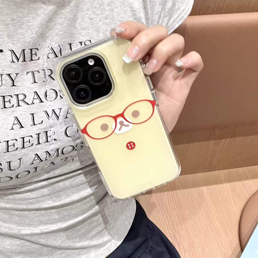 Potdemiel Rilakkuma Bär Handyhülle für iPhone 17 16 15 14 13 12 Pro Max mit Umhängeband und stoßfester Hartschale im Japan Anime Cartoon Design - Bild 3