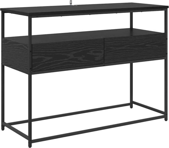 vidaXL Konsolentisch in Schwarz und Eichen-Optik mit modernem Design, B/T/H: 100 x 40 x 75 cm - Bild 1