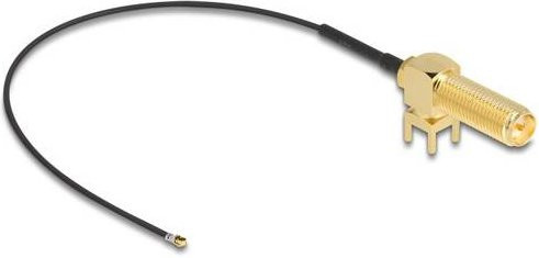 Delock WLAN-Antennen Anschlusskabel mit RPSMA-Buchse und IPEX-Stecker in Schwarz, Länge: 0,15 m - Bild 1