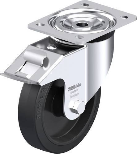 Blickle L-POEV 161XR-FI Stahlblech-Lenkrolle in Silber, Rad-Durchmesser: 160 mm, Tragfähigkeit: 320 kg - Bild 1