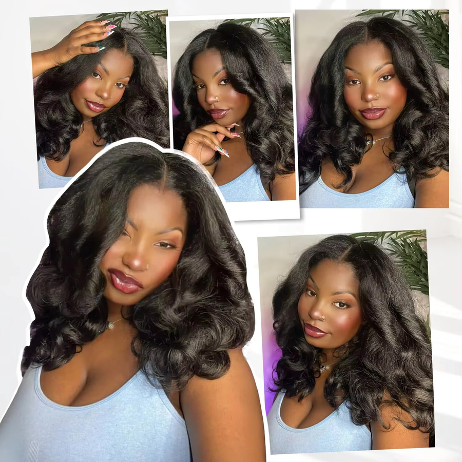 hairmoda V-Part Echthaarperücke, Kinky Straight, Yaki Straight, Damen - Bild 6