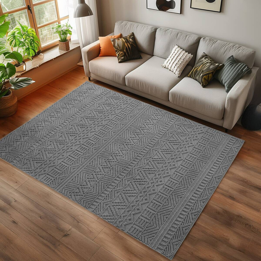 Ayyildiz Flachgewebeteppich Helix Silber mit modernem Design, Breite: 120 cm, Länge: 170 cm - Bild 2