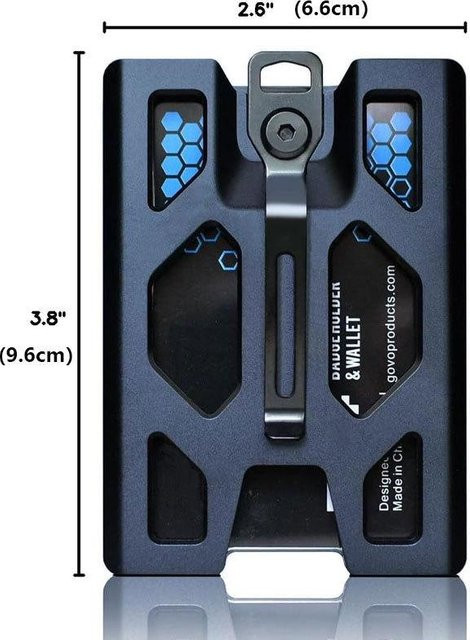 Chose One Ausweishalter aus Aluminiumlegierung mit transparentem Sichtfenster und Kartenclip in Schwarz - Bild 1