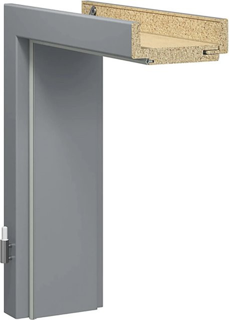 GetaDoor Türzarge Brillant Soft in Mineralgrau, DIN Rechts, Höhe: 198,5 cm, Breite: 86 cm, Tiefe: 10 cm - Bild 1