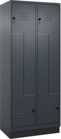 C+P Z-Spind Classic PLUS mit Sockel, 4 Fächer, Anthrazit/Schwarz, H x B x T: 195 x 80 x 50 cm - Bild 1