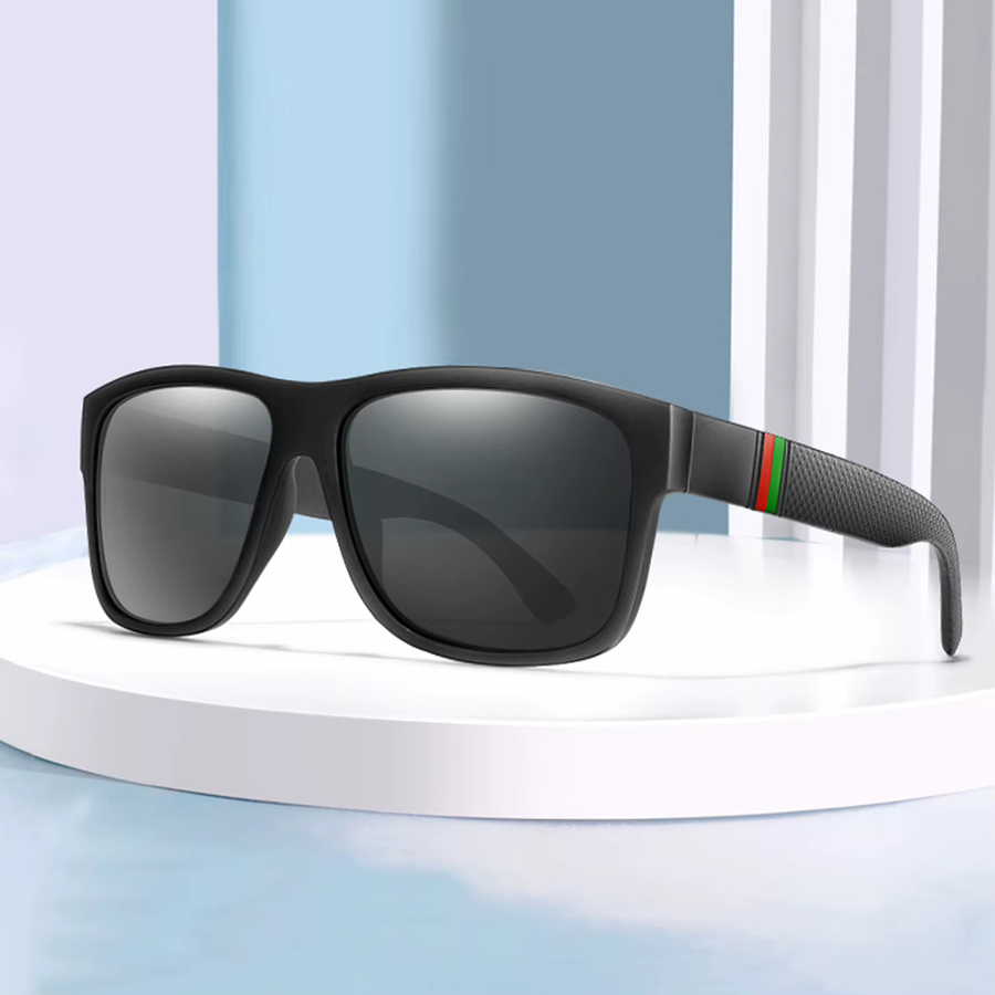 Karos Sonnenbrille, quadratisch, Vollrand, Kunststoff, schwarz, Unisex, polarisiert - Bild 3