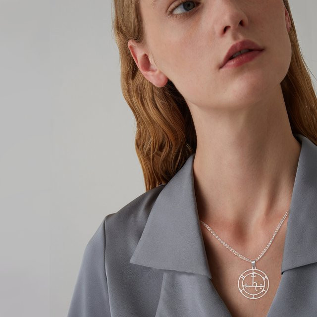 Solomon's Sigh Halskette, Edelstahl, Silber, Unisex, Anhänger - Bild 1
