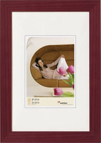 walther+ design HI030R Bilder Wechselrahmen aus Holz in Rot mit Premiumglas, B/H: 20 x 30 cm - Bild 1