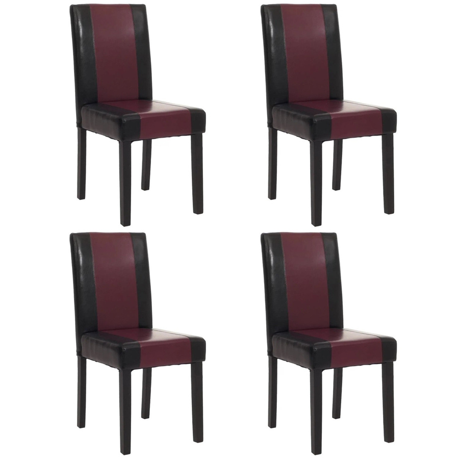 CHEFGASTRO Esszimmerstuhl 4er-Set in Schwarz-Rot aus Kunstleder, H x B x T: 90 x 43 x 56 cm, Sitzhöhe: 45 cm - Bild 2