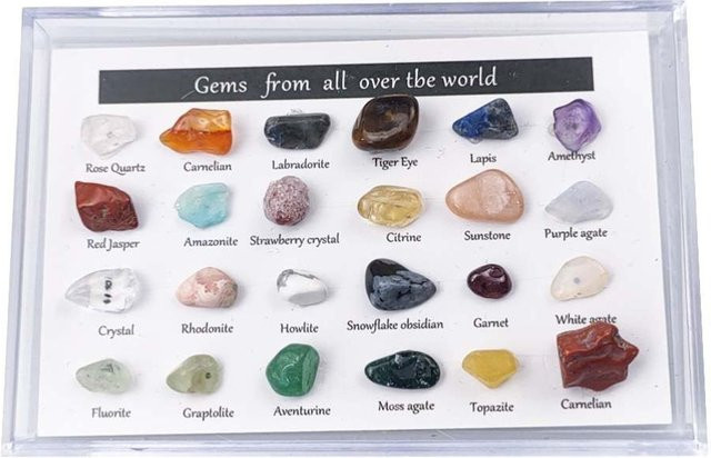 TOMTOP JMS Mineralien Edelstein Set 24-teiliges Set Geologie Bunt - Bild 1