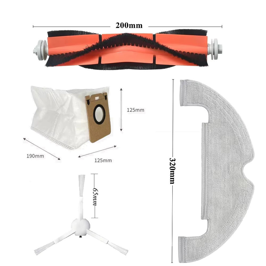 Dreame Ersatzteil-Set für Roboter Staubsauger Bot Z10 Pro RLS3D L10 Plus mit Hauptwalze Seitenbürsten Filtern Mopp und Staubbeuteln - Bild 2