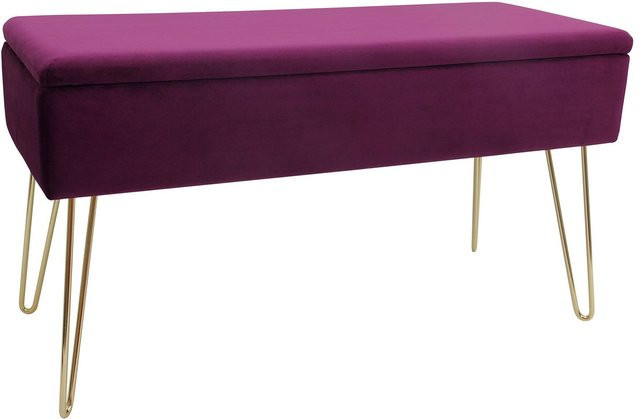 ECHTWERK Sitzbank Scarlett in Beere aus Samtstoff, B/T/H: 150 x 30 x 41,5 cm - Bild 1