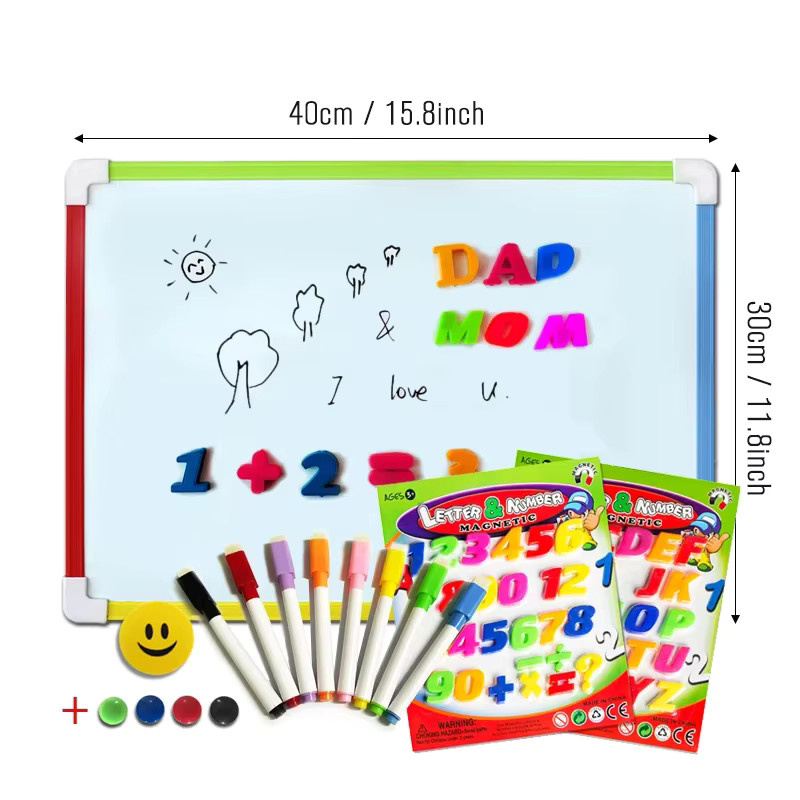 Magnetisches Whiteboard für Kinder als Tischtafel mit Zahlenmagneten, Mehrfarbig - Bild 2