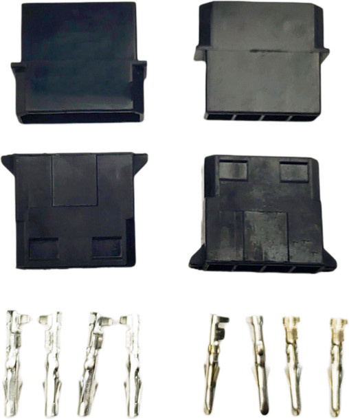 5/10 Sets 4-Positionen-Stecker mit Buchsengehäuse und Kontaktstiftklemmen für ATX/EPS-Stromanschluss, Schwarz, 5,08 mm - Bild 1