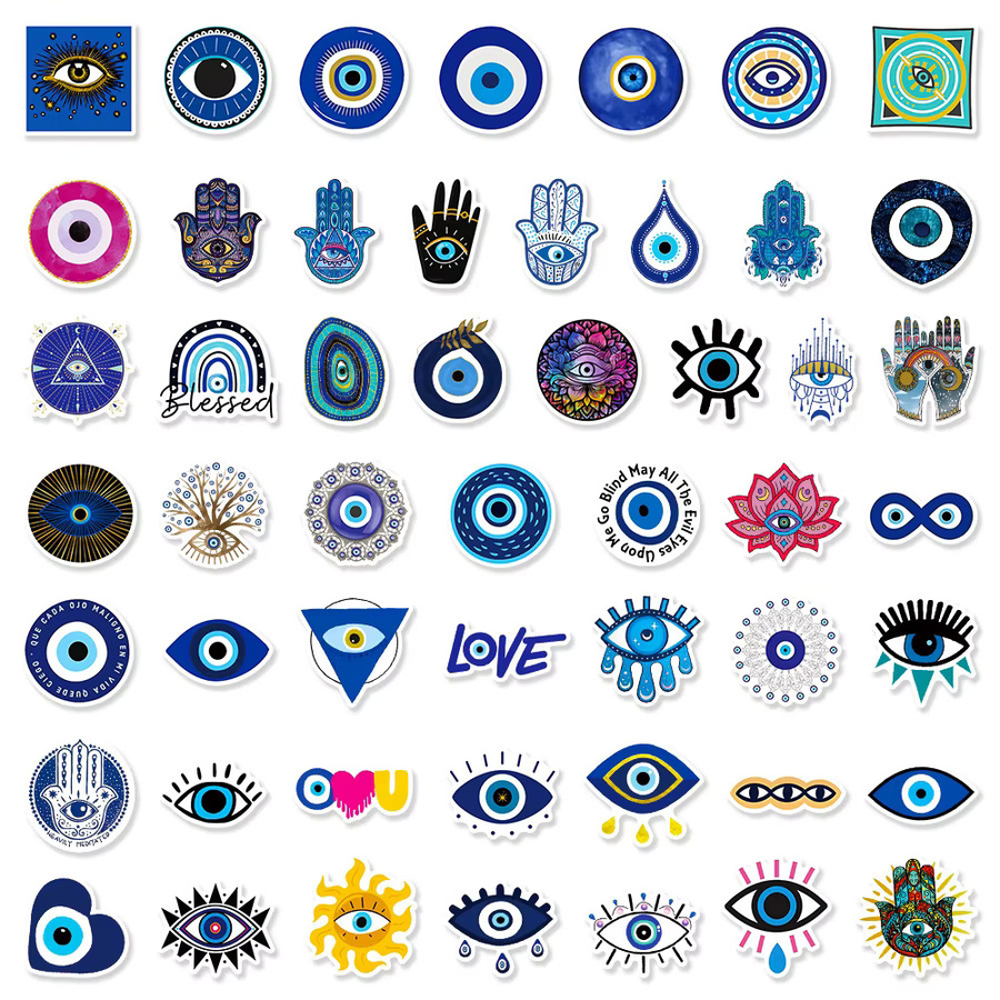 Charile Retro Böse Augen Ästhetische Kunst Aufkleber, Bunte Cartoon Graffiti Aufkleber für DIY Schreibwaren und Dekoration - Bild 6