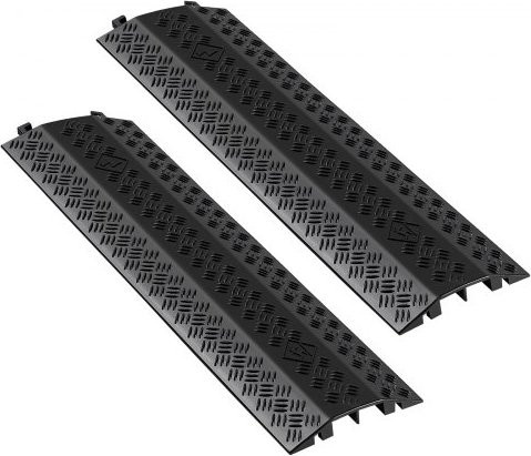 VEVOR Kabelbrücke 2er-Pack Schwarz aus Kunststoff mit 7938 kg Achslast für hohe Verkehrsflächen - Bild 1