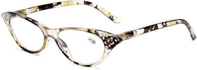 Beijingchuan Lesebrille Damen, Cat-Eye, Kunststoff, Gelb, Vollrand - Bild 1