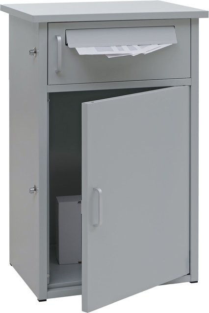 Paketkasten MCW-O51 Paketbox mit 2 Fächern aus Stahl in Hellgrau, B/T/H: 78 x 49 x 38 cm - Bild 1