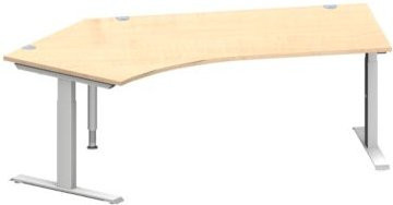 Schäfer Shop Genius Winkelschreibtisch MODENA FLEX in Ahorn und Weißalu mit 135 Grad Winkel links, T-Fuß Rechteckrohr, B: 216,5 cm, T: 80 cm, H: 65-85 cm - Bild 1
