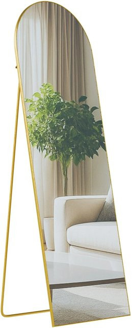 DELUKE Standspiegel MALAGA Ganzkörperspiegel freistehend in Gold mit Metallrahmen, B/T/H: 50 x 3 x 150 cm - Bild 1