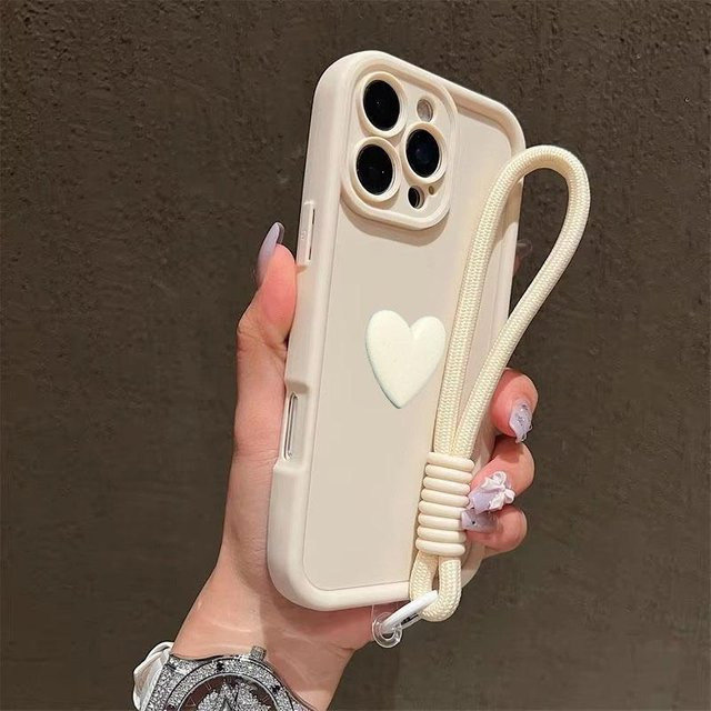 Honor Handy Case mit 3D Liebesherz Design und Lanyard in Weiß für Honor 400 Lite und weitere Modelle - Bild 1
