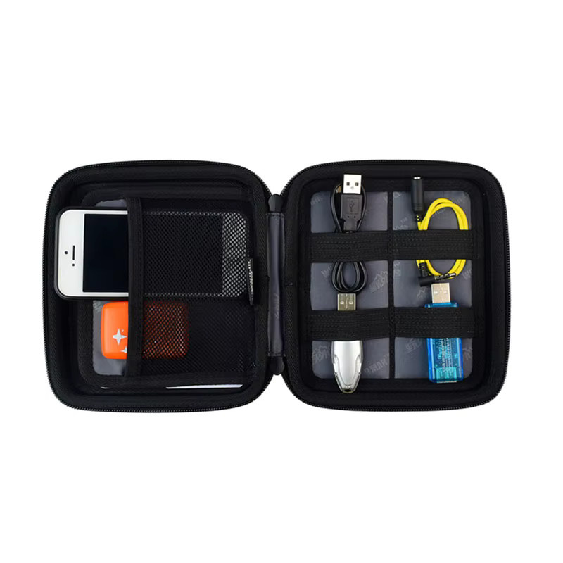 Otmagelu Elektronische digitale Produkt Aufbewahrungstasche in Schwarz für Home und Travel mit Zip-Lock und EVA-Schutzhülle für Datenkabel und Ladegeräte - Bild 3
