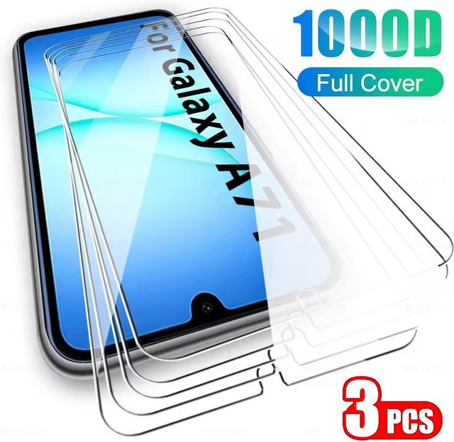 3er-Set gehärtetes Glas Screen Protector Film für Samsung Galaxy A53 A54 A71 A73 A90 5G A55 A56 A60 A70 A70S A72 A80 in Transparent - Bild 1