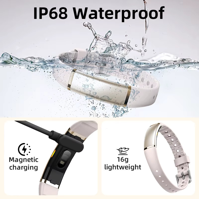 LIGE Smart-Armband ohne Bildschirm mit 24-Stunden-Herzfrequenz-Monitor und Schrittzähler für Damen und Herren in Silber und Weiß - Bild 5