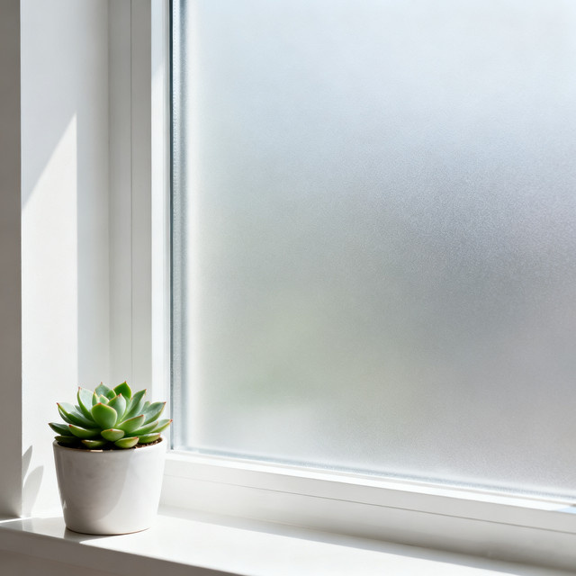 AFDB Mattierte Fensterfolie in Weiß, statisch haftend für Glas, bietet Privatsphäre und UV-Wärmeblockierung, abnehmbar und ohne Rückstände - Bild 1
