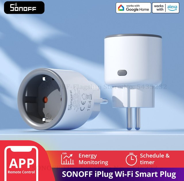 SONOFF S60 EU IPlug WLAN-Smart-Steckdose mit Überlastschutz, Farbe: Weiß, Fernsteuerung über EWeLink, Alexa, Google und IFTTT - Bild 1