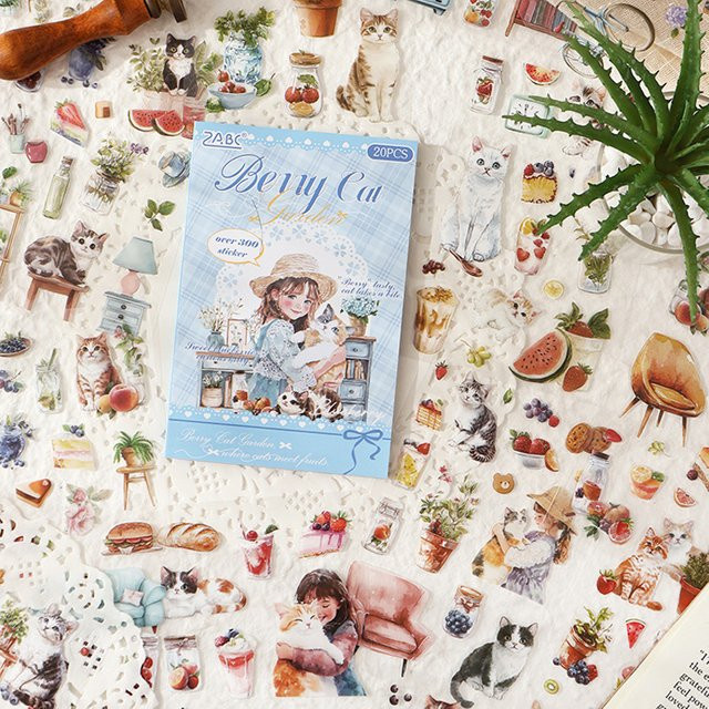 20 Stück Niedliche Haustier-Aufkleber mit Katzen und Hunden für Scrapbooking und DIY-Projekte, Mehrfarbig - Bild 1