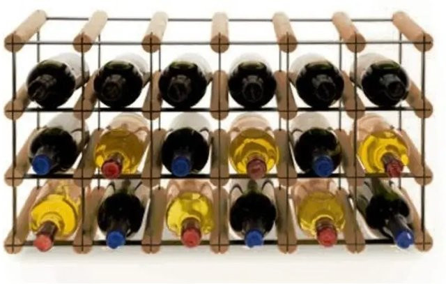 PROREGAL Modulares Weinregal Vinotega Mod aus massivem Kiefernholz, Braun geölt, H x B x T: 32,5 x 62,5 x 24,5 cm - Bild 1