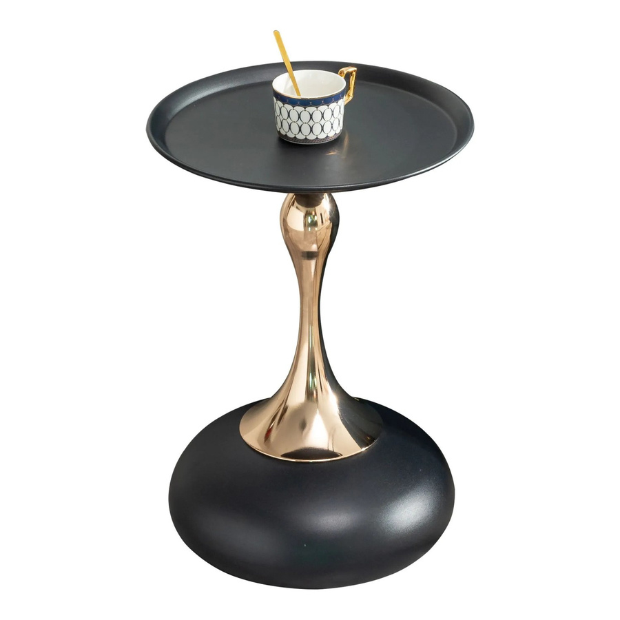 okwish Martini Beistelltisch rund aus Carbonstahl in Schwarz B/T/H: 38 x 38 x 54 cm - Bild 2