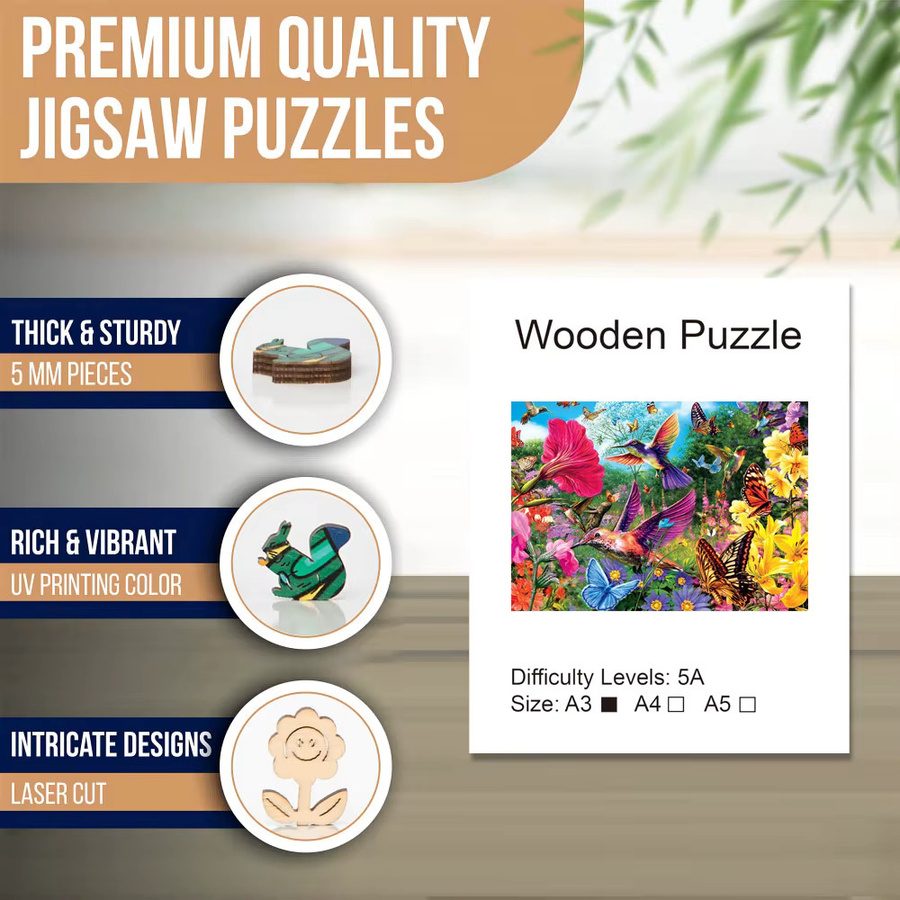 Kolibri Welt Kolibri Welt Puzzle, Holz Puzzle, Tiere - Bild 3