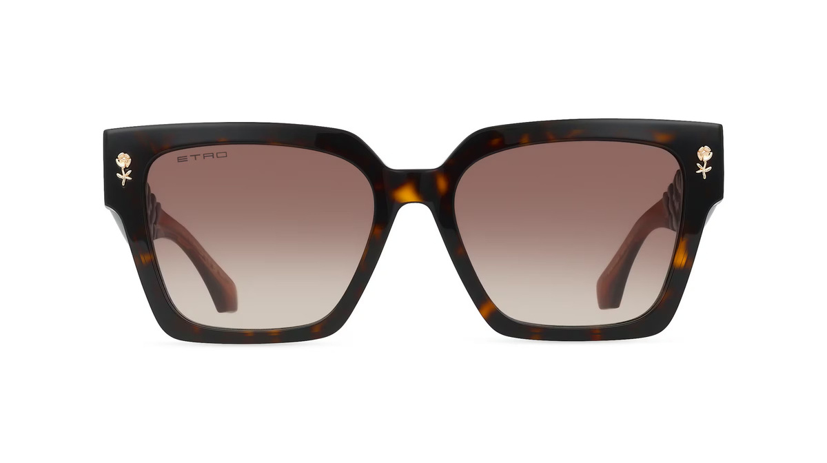 Etro 0128/S Sonnenbrille Vollrand, Eckig, Kunststoff, braun, Damen - Bild 1