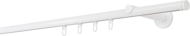 Ondeco Gardinenstange auf Maß Match 1-lauf Weiß mit Wandträger und Gleiter, Innenlauf: 20 mm, Breite: 320 cm - Bild 1