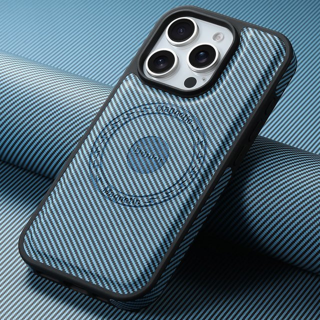 Frosted Feel Kunstleder-Magnet-Handyhülle für Apple iPhone 17 Pro Max 16 Plus 15 14 13 in Schwarz - Bild 1