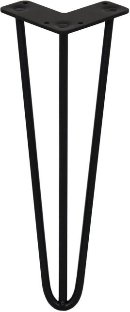 Monstershop 4er Set Hairpin Tischbeine aus Stahl mit 3 Streben in Schwarz Matt, Höhe: 35,5 cm - Bild 1